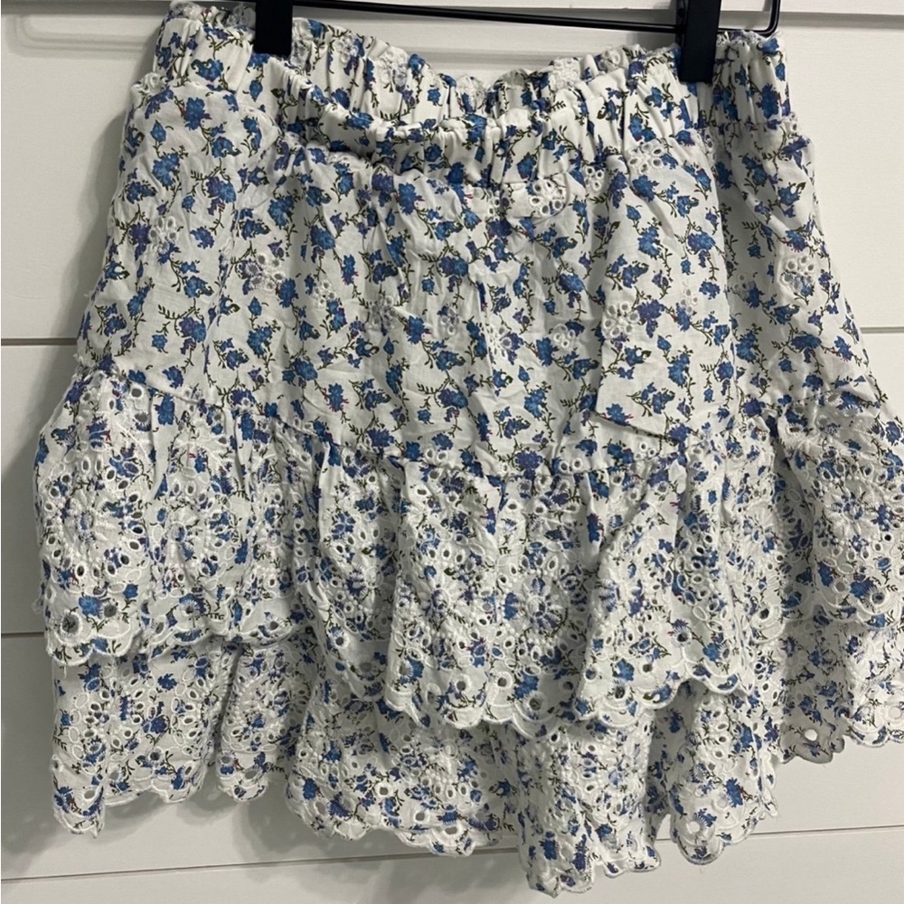 Blue floral skirt